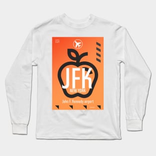 JFK airport orange Long Sleeve T-Shirt